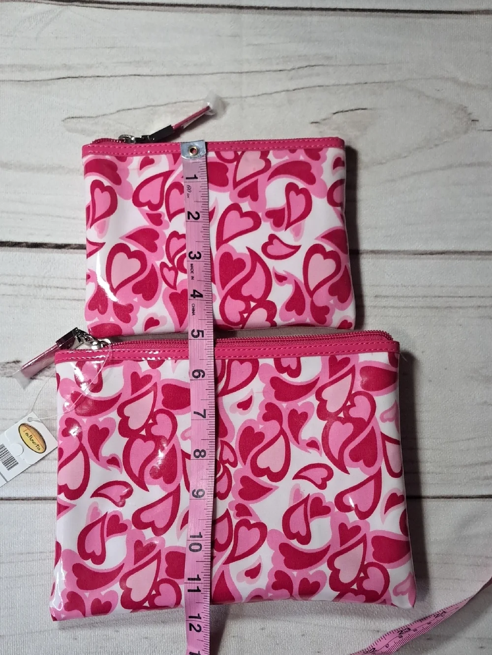 Talbots Pink And Red Zip Cosmetic Pouches